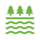 green trees and water icon