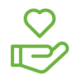 green hand + heart icon