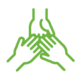 green 3 hands icon